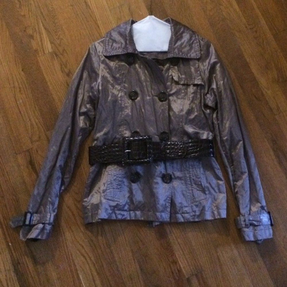 Brown Pleated Spring | Fall Jacket Coat - Picture 6 of 9